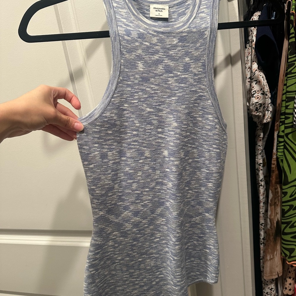 Abercrombie Women's Blue Patterned Tank Top bodysuit